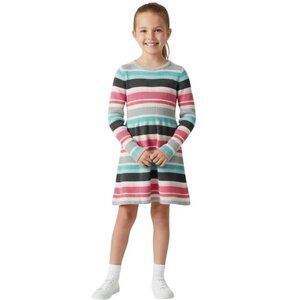 Gymboree Little Girls Long Sleeve Multicolor Striped Knit Sweater Dress Size 7